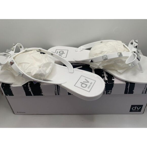 Dv Dolce Vita Sunkissed White Sandals Studded Jelly Size 8 - Picture 2 of 4